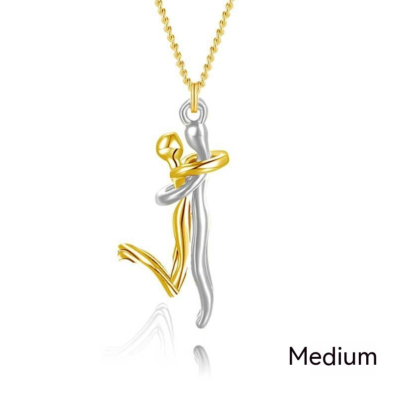 Original Couple Hug Pendant Necklace For Women