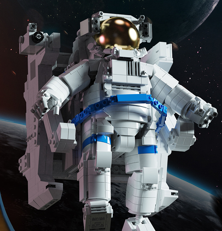 Christmas Astronaut Model Of Small Particles Assembled