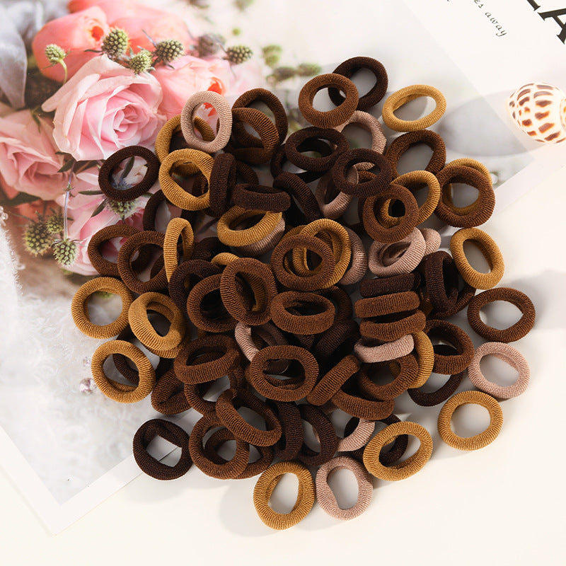 100 Small Towel Ring Bags Korean Candy Color High Elasticity Hair Accessories Head Rope 2Cm