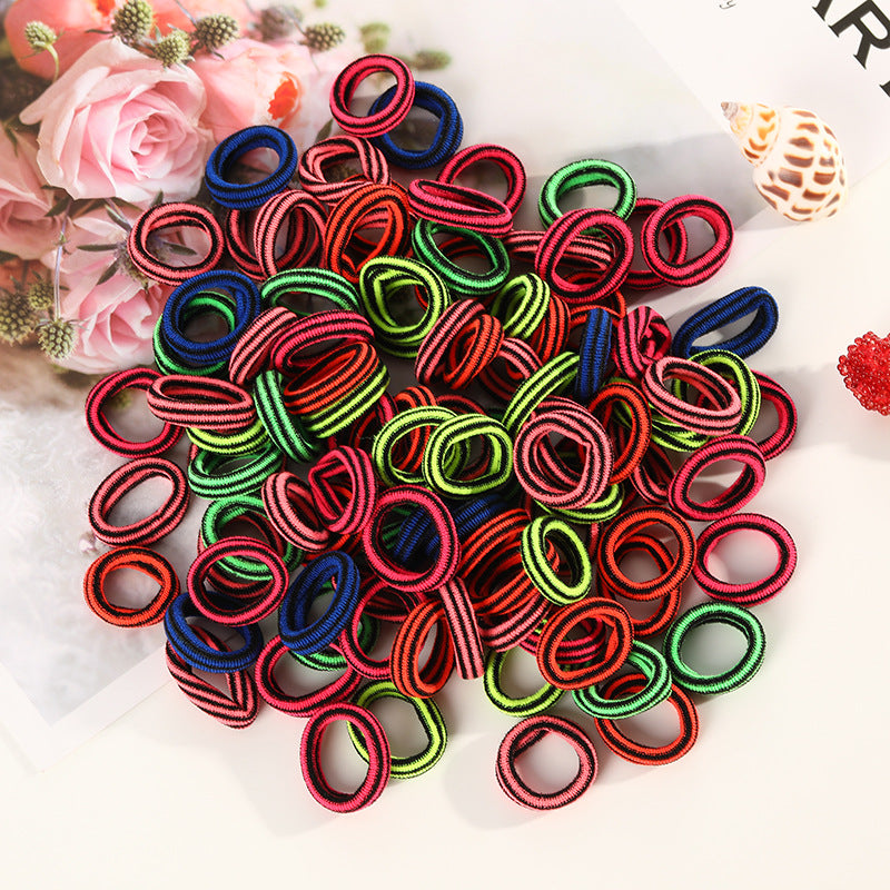 100 Small Towel Ring Bags Korean Candy Color High Elasticity Hair Accessories Head Rope 2Cm