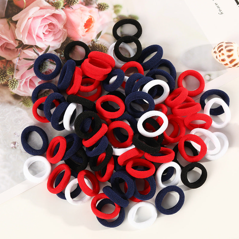 100 Small Towel Ring Bags Korean Candy Color High Elasticity Hair Accessories Head Rope 2Cm