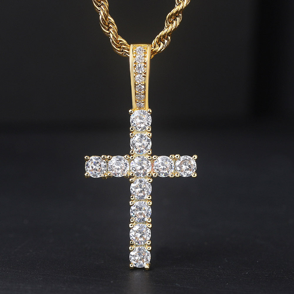 Zircon Plated True Gold Pendant Necklace