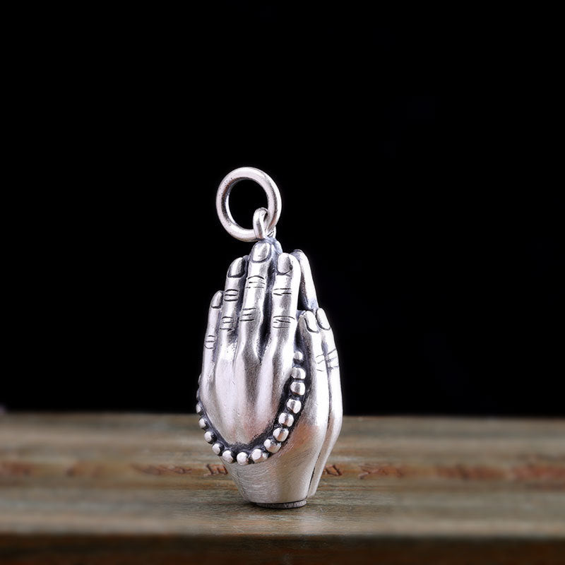 Pure Silver Ethnic Style Hand-wrapped Pendant