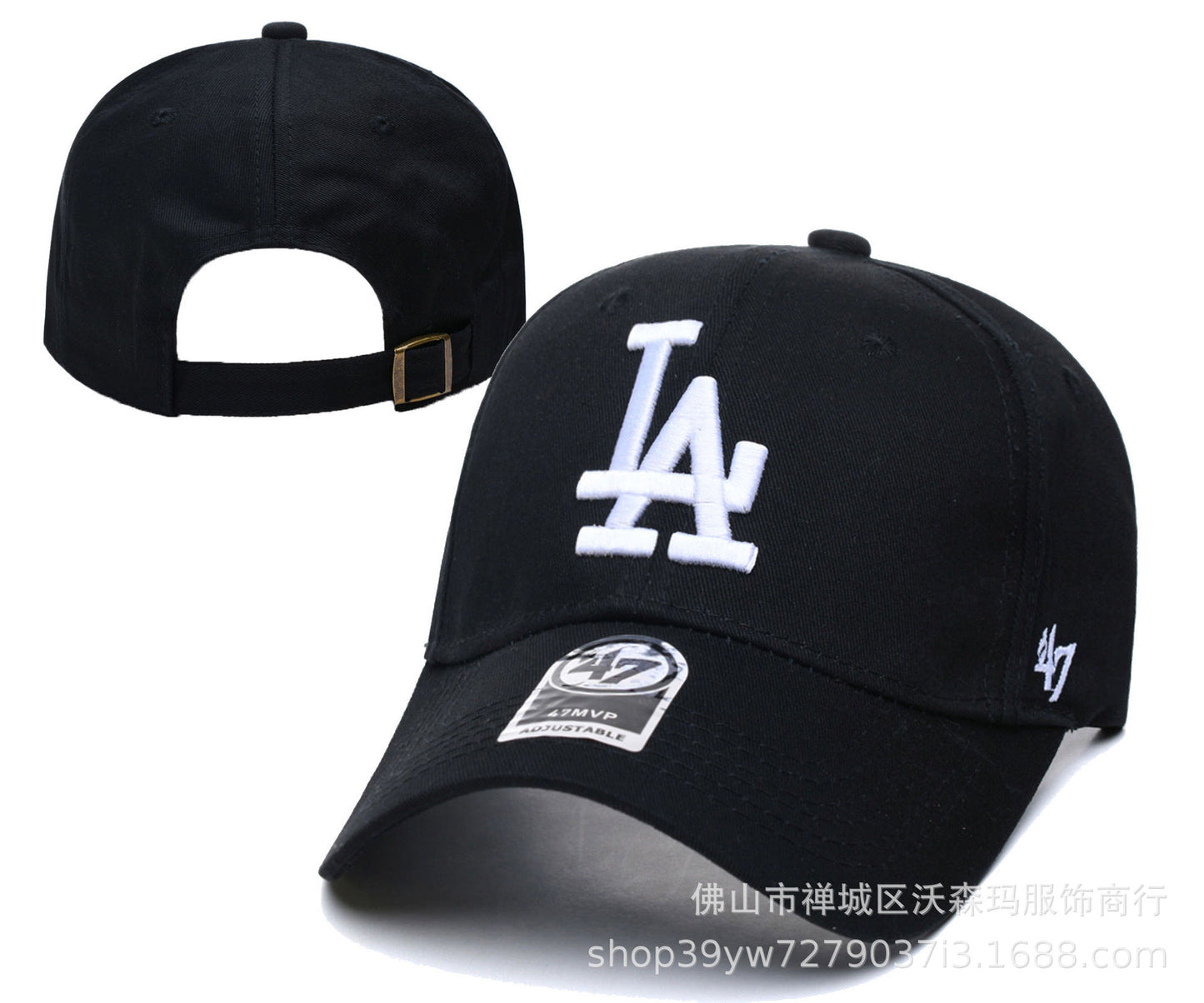 Baseball Hat Men&amp;amp;#039;s Hard Top Large Standard Ny Embroidery La Peaked Cap Black Curved Brim Hat Velcro Female Tide