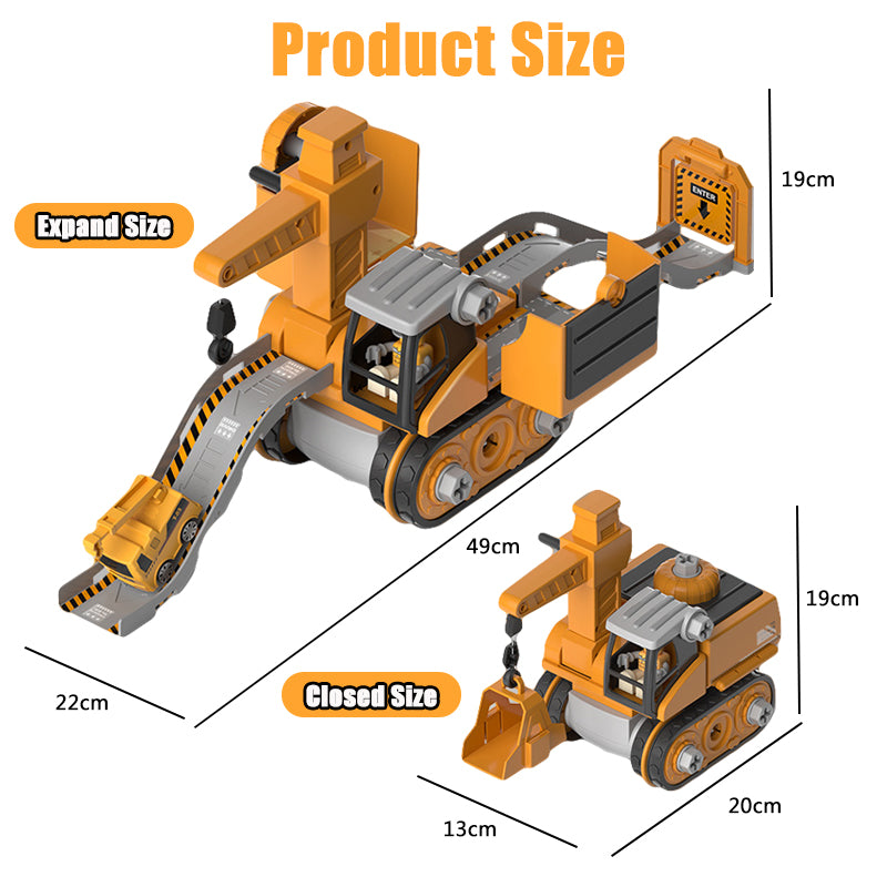 Disassembly And Assembly 4 In One Deformation Scene Engineering Vehicle Sliding Track Crane Excavator Toy