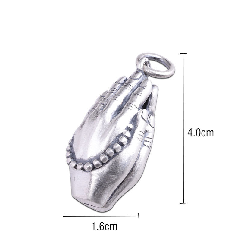 Pure Silver Ethnic Style Hand-wrapped Pendant