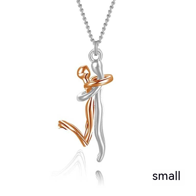 Original Couple Hug Pendant Necklace For Women