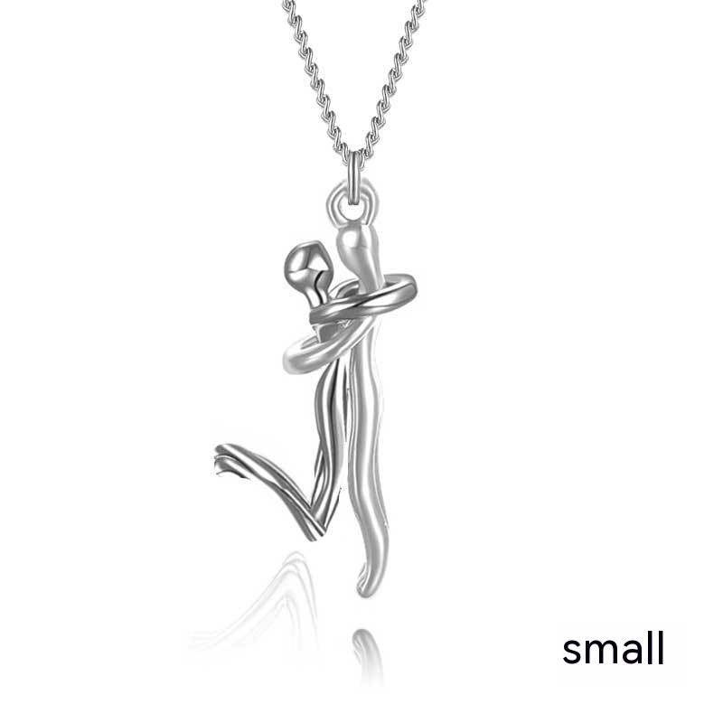 Original Couple Hug Pendant Necklace For Women