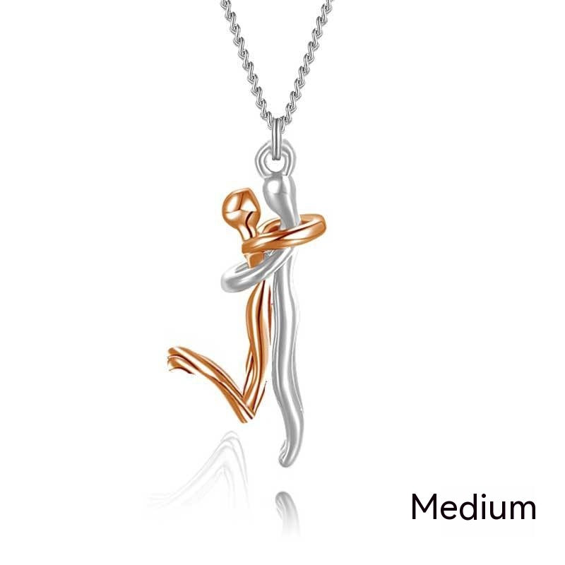 Original Couple Hug Pendant Necklace For Women