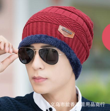 New Men&amp;#039;s And Women&amp;#039;s Hats Autumn And Winter Couple Plus Velvet Labeling Warm Pullover Hat Korean Style Tide Cap Plus Velvet Ear Protection Knitted Hat