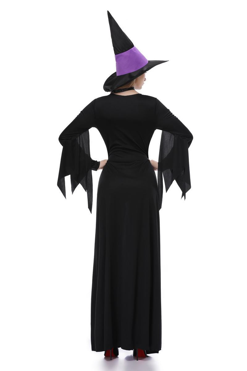 New Halloween Witch Costume Adult Cosplay Purple Witch Dress Cosplay Costume