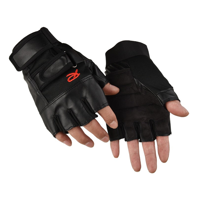 Men&#039;s Imitation Leather Half-finger Motorcycle Gloves Sports Fitness Riding Outdoor Motorcycle