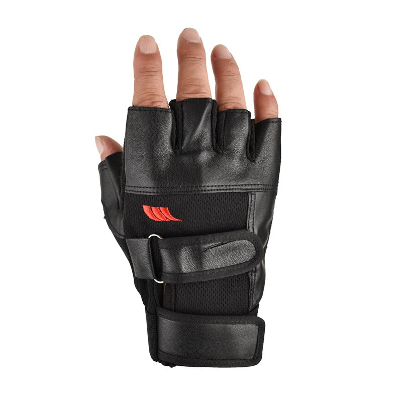 Men&#039;s Imitation Leather Half-finger Motorcycle Gloves Sports Fitness Riding Outdoor Motorcycle